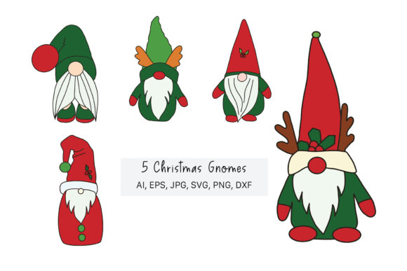 5 Christmas Gnomes SVG: Festive Illustrations for Brands