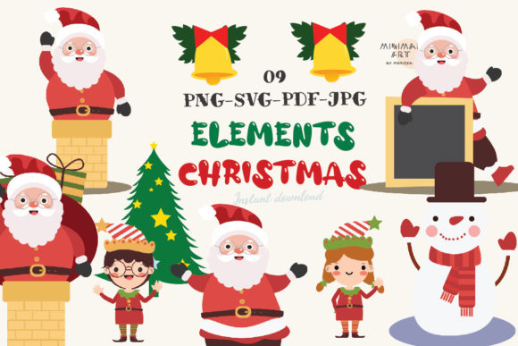 9 Elements Christmas SVG: Festive Illustrations for Design