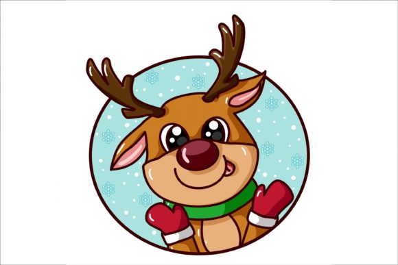 A Cute Deer in the Christmas Theme: Holiday Illustrations
