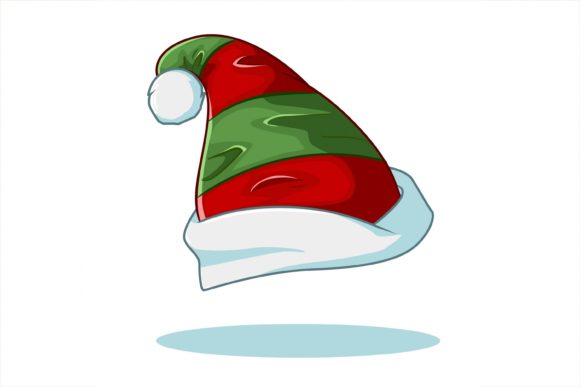 A Red Green Christmas Hat Illustration for Holiday Designs