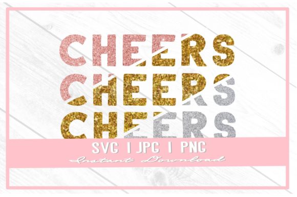 Cheers Glitter Christmas SVG: Festive Illustrations