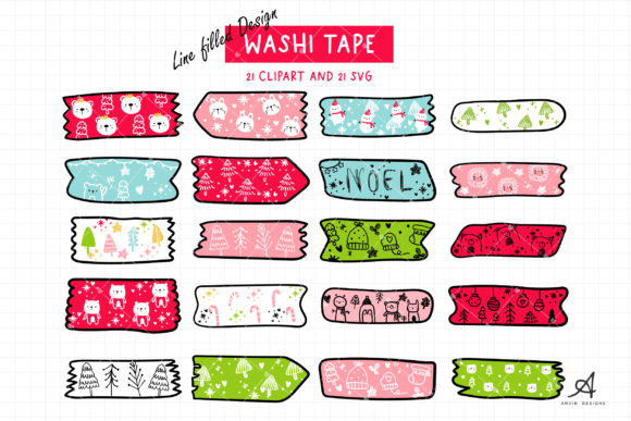 Christmas Washi Tape SVG: Festive Illustrations for Brands