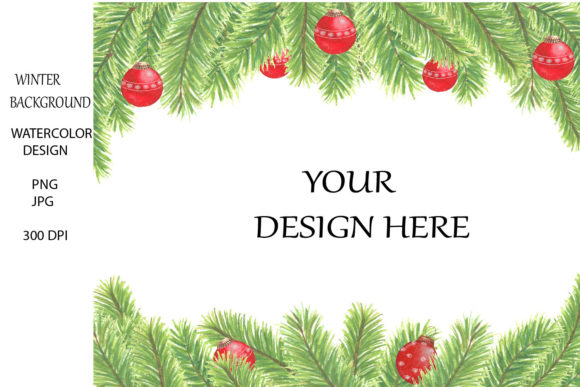 Christmas Watercolor Background Mockup: Festive Illustrations