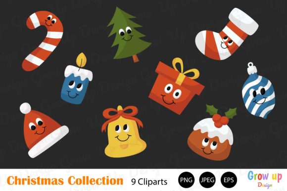 Kawaii Christmas Clipart: Cute Illustrations for Design