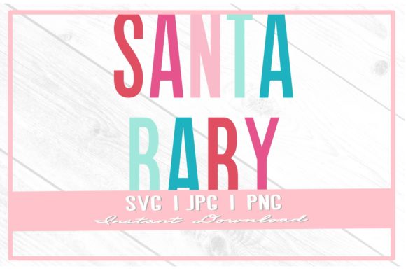 Pastel Rainbow Santa Baby SVG for Illustrations
