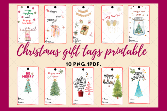 Review: 10 Christmas Gift Tags Printable Illustrations