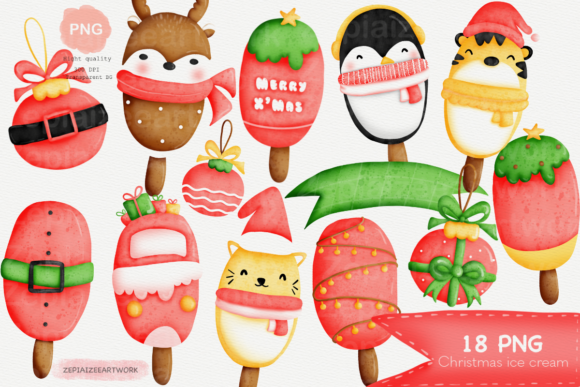 Review: Christmas Ice Cream Element Clipart for Embroidery