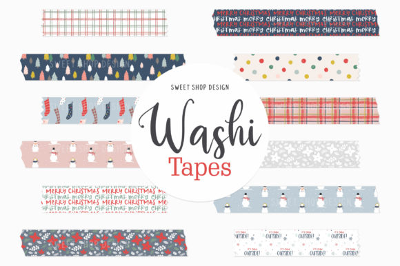 Review: Digital Washi Tape MERRY CHRISTMAS for Holiday Embroidery