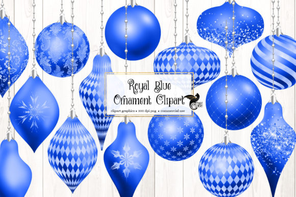 Royal Blue Christmas Ornaments Clipart & Illustrations Review