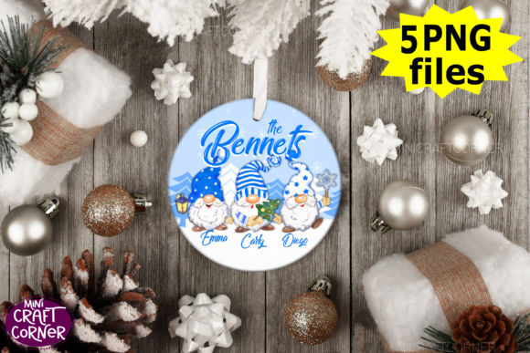 Sublimation Gnome Christmas Ornament: Festive Illustrations