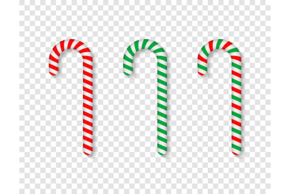 Traditional Christmas Candy Cane. Vector Illustrations