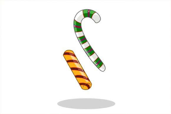 Two Christmas Candy Canes Illustrations for Sellers