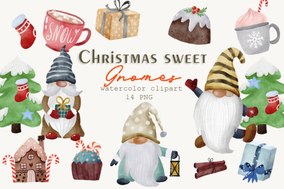 Watercolor Christmas Gnome Clipart PNG Review
